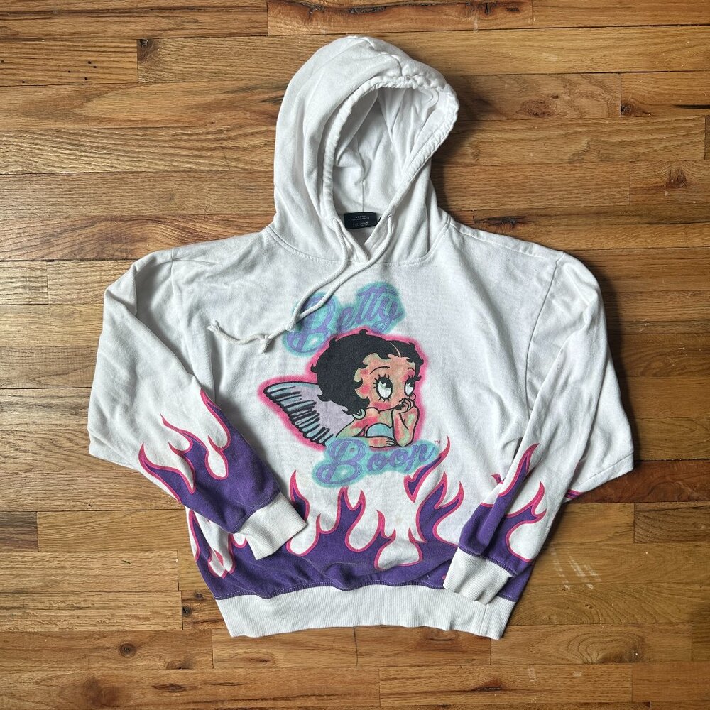 Betty Boop Purple Flames Hoodie [M]